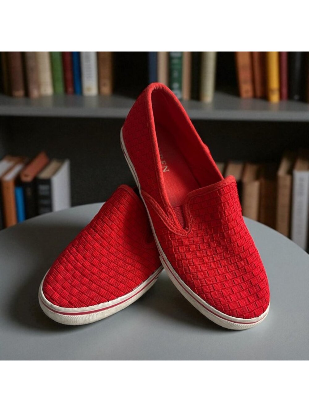 RALPH LAUREN Woven Janis Persimmon Slip On Sneakers Size 6.5